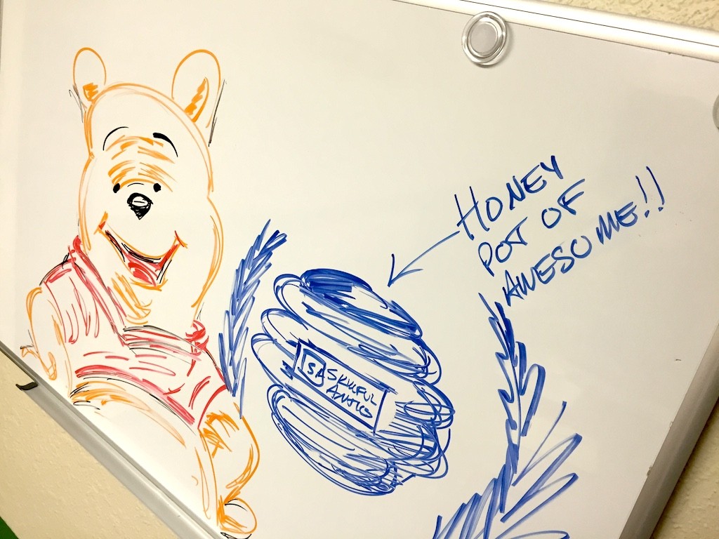 pooh bear white board wednesday