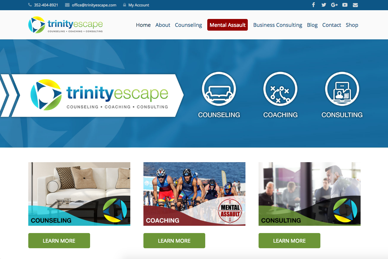 Trinity Escape Website designed by Skillful Antics