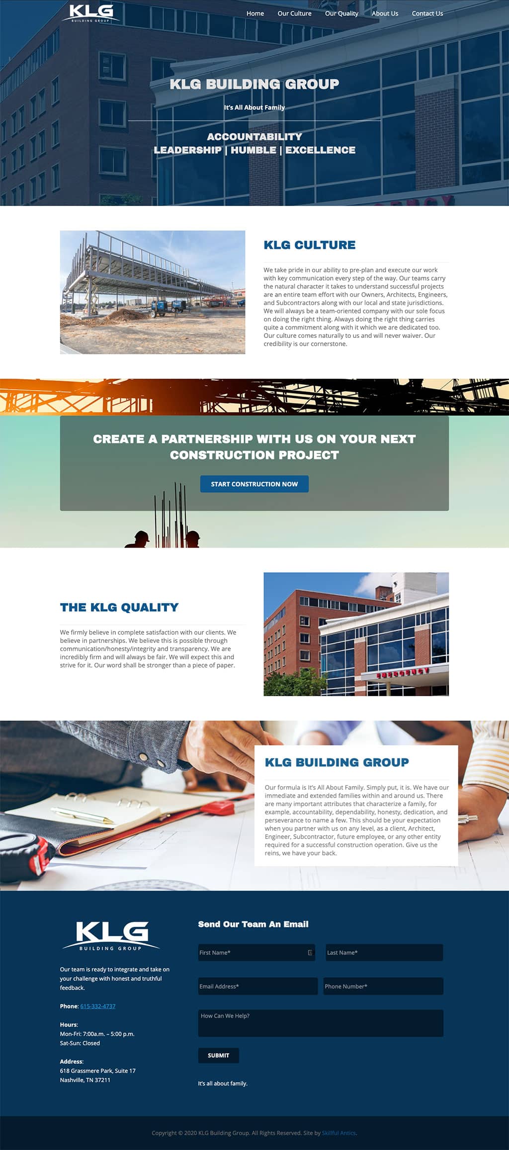 KLG Building Group Website