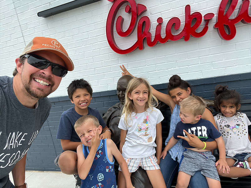 Ben Homan At Chick-Fil-A With Family