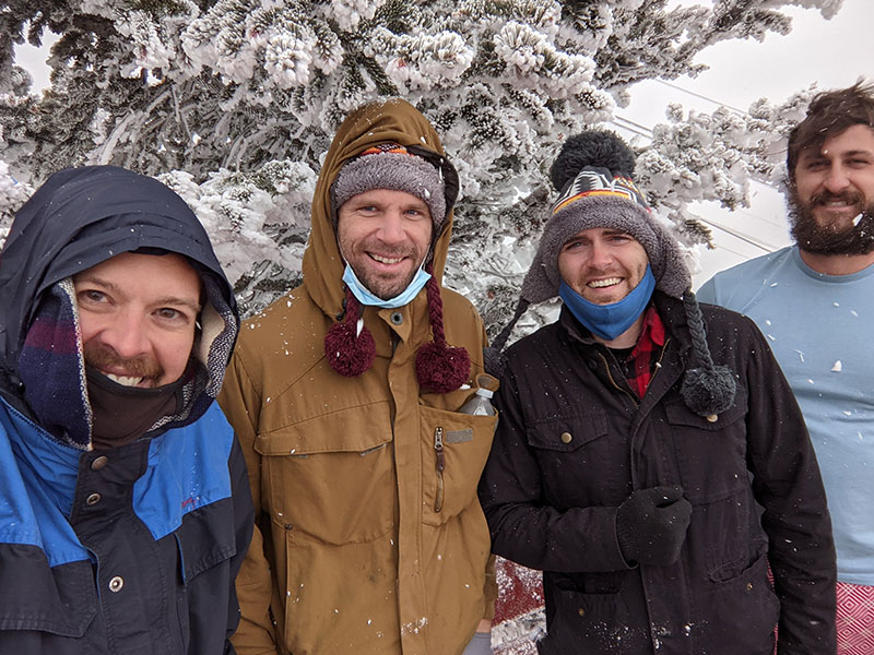 Ben Homan With Friends In The Snowy Mountains