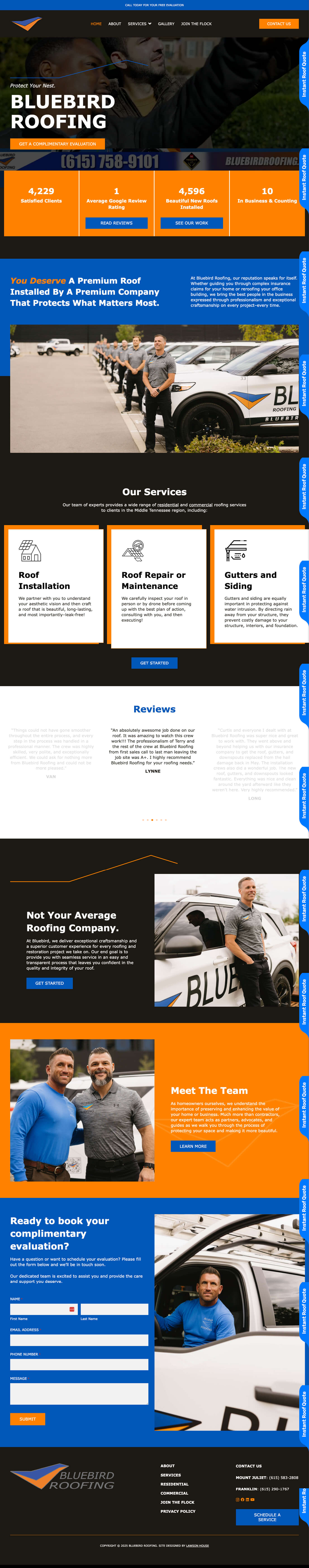 Bluebird Roofing Website Design by Skillful Antics 2