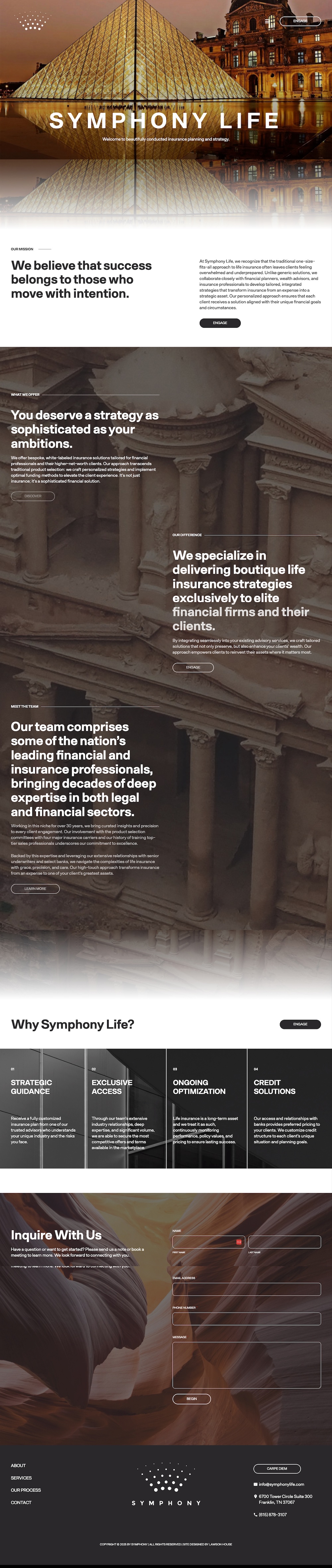 symphony life homepage by skillful antics web design
