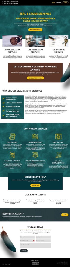 Seal and Stone Singings Homepage Website Design by Skillful Antics