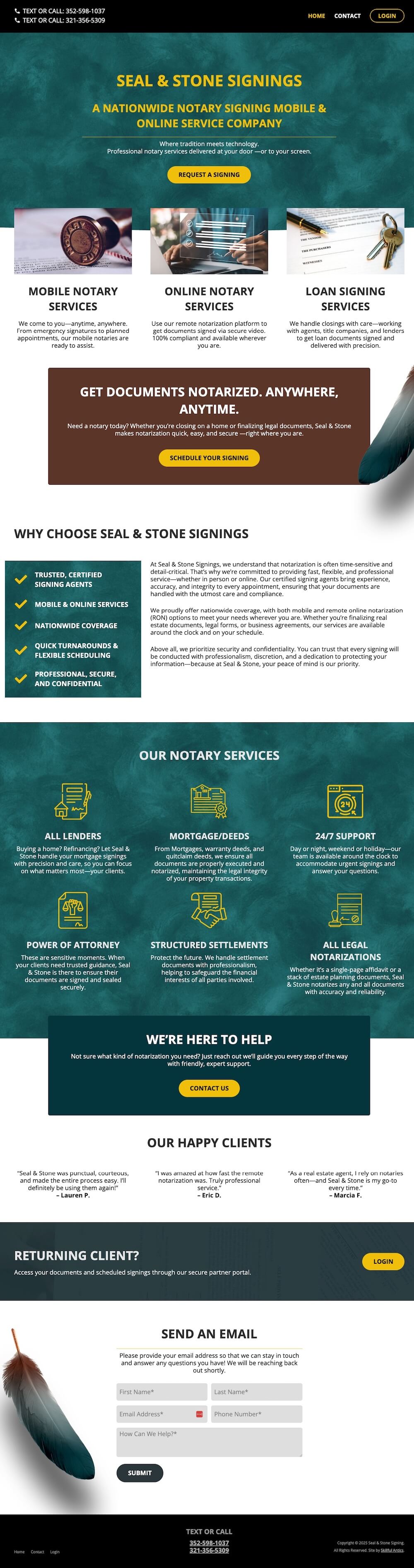 Seal and Stone Singings Homepage Website Design by Skillful Antics