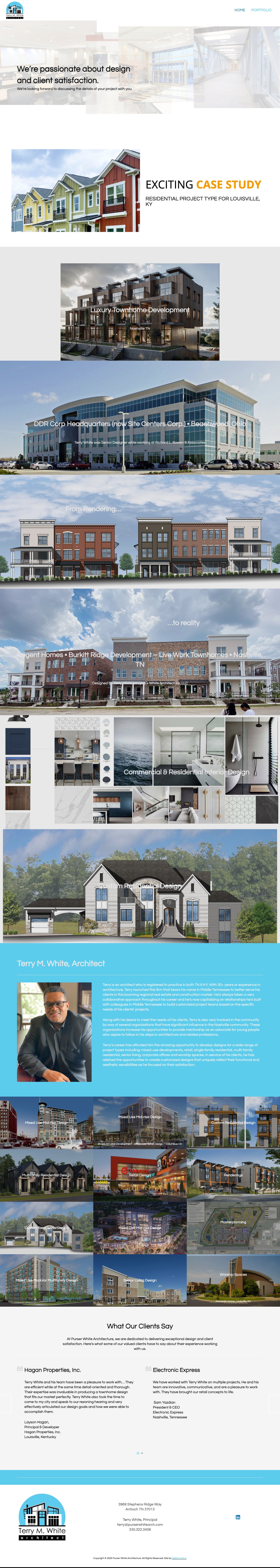 Terry White Architecture Website Homepage Design by Skillful Antics