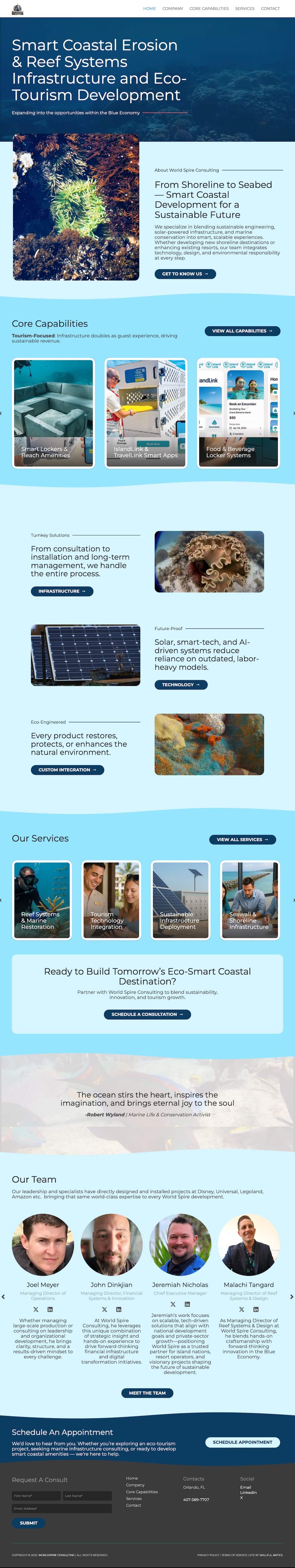 World Spire Consulting website design by Skillful Antics